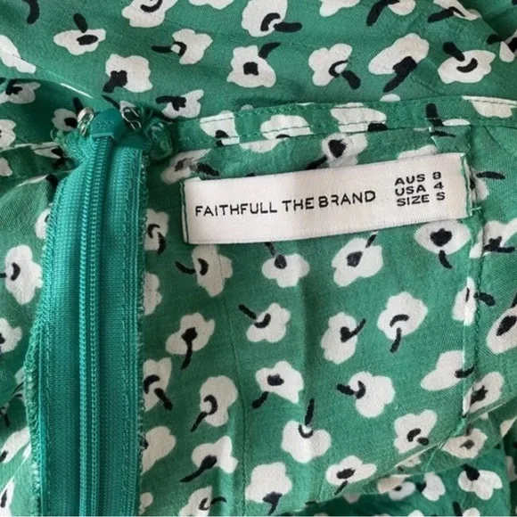 Faithful the Brand Playa Green Floral Print Jumpsuit Playsuit - Picture 13 of 13